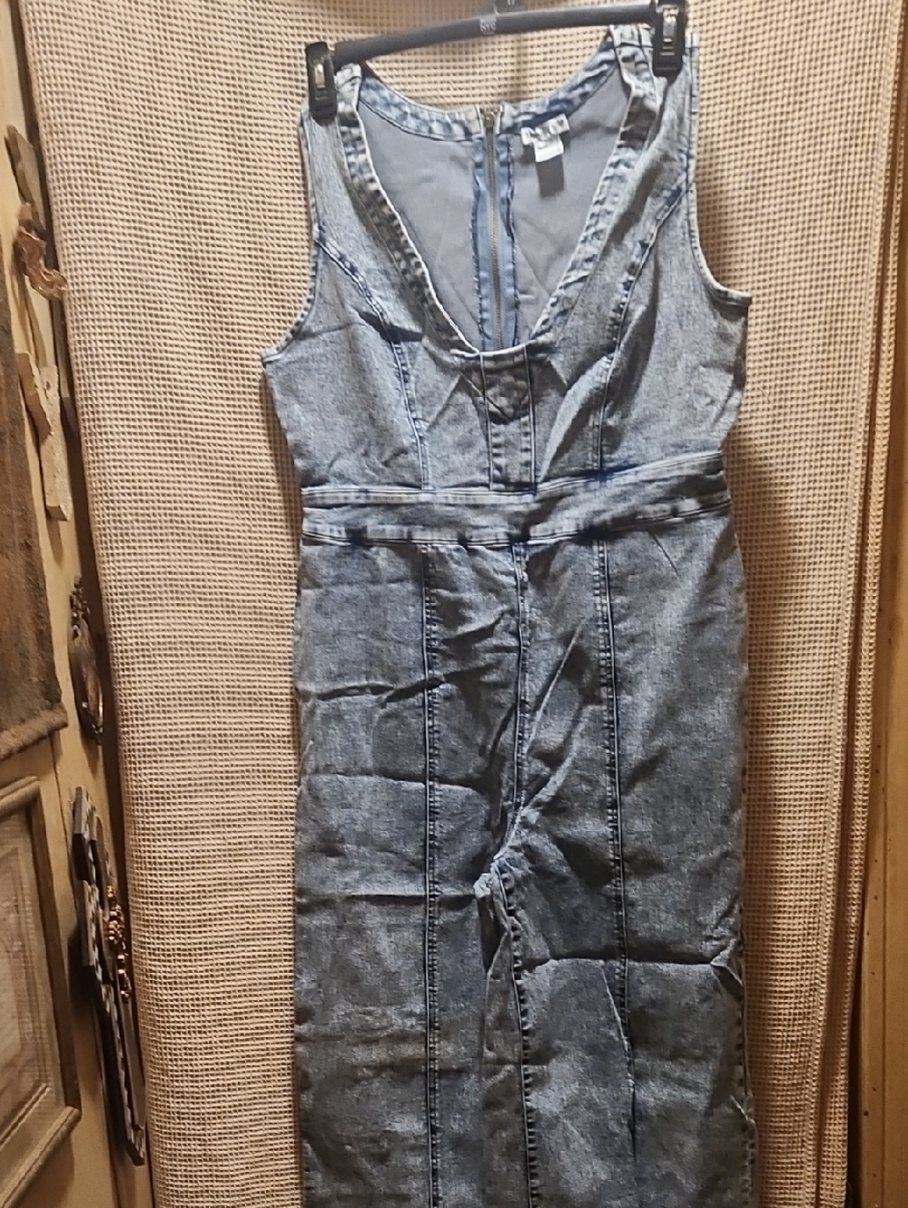 VENUS Light Blue Sleeveless Denim Jumpsuit